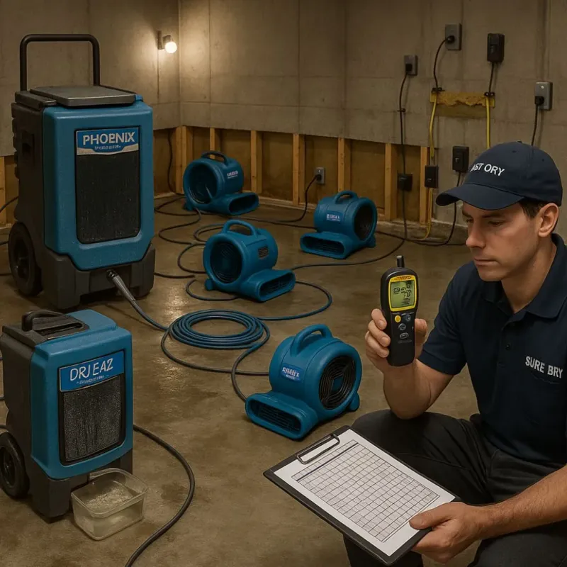 Structural Drying and Dehumidification process in Jasper, TN